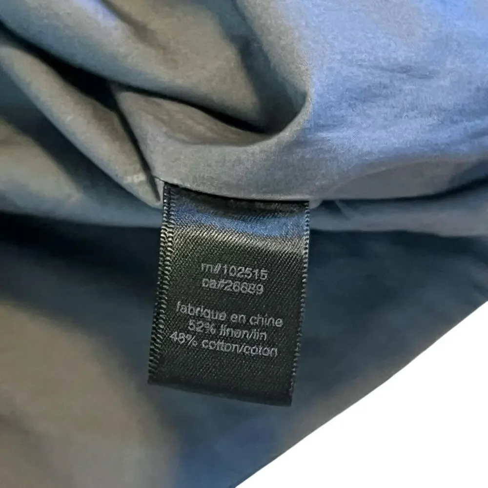 John Varvatos USA Waistcoat Vest Grey Zippered Pockets Linen Cotton Size 42